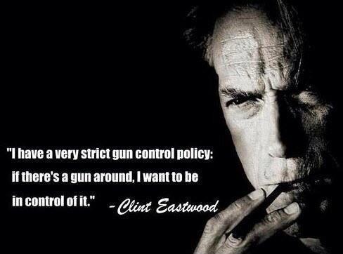 I have a very strict gun control policy: if there's a gun around, I want to be in control of it Picture Quote #2