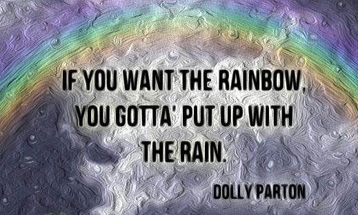 If you want the rainbow, you gotta put up with the rain Picture Quote #2