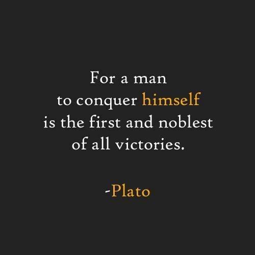 For a man to conquer himself is the first and noblest of all victories Picture Quote #2