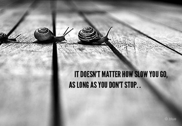 It doesn't matter how slow you go, as long as you don't stop Picture Quote #1