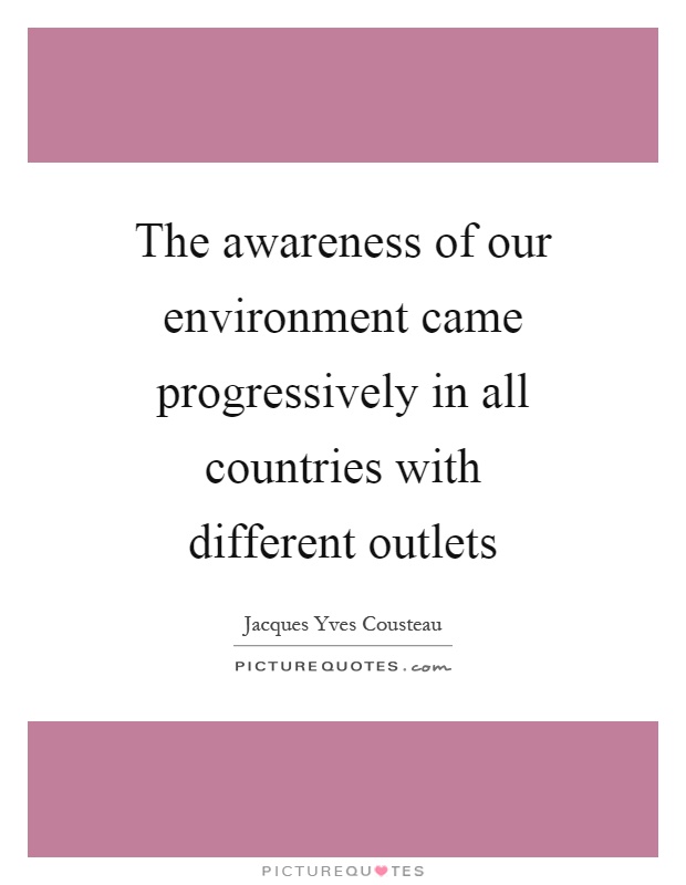 The awareness of our environment came progressively in all countries with different outlets Picture Quote #1