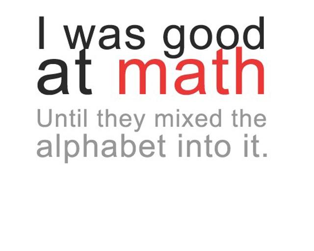 I was good at math until they mixed the alphabet into it Picture Quote #1