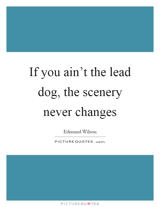 If you ain't the lead dog, the scenery never changes Picture Quote #1