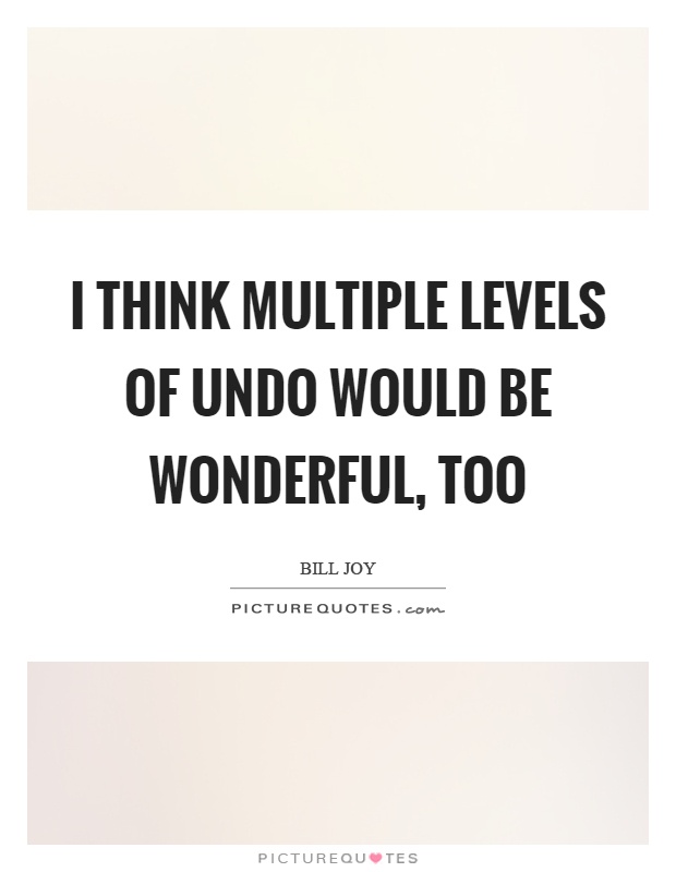 I think multiple levels of undo would be wonderful, too Picture Quote #1