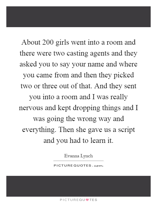About 200 Girls Went Into A Room And There Were Two Casting
