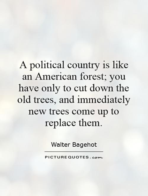 A political country is like an American forest; you have only to cut down the old trees, and immediately new trees come up to replace them Picture Quote #1