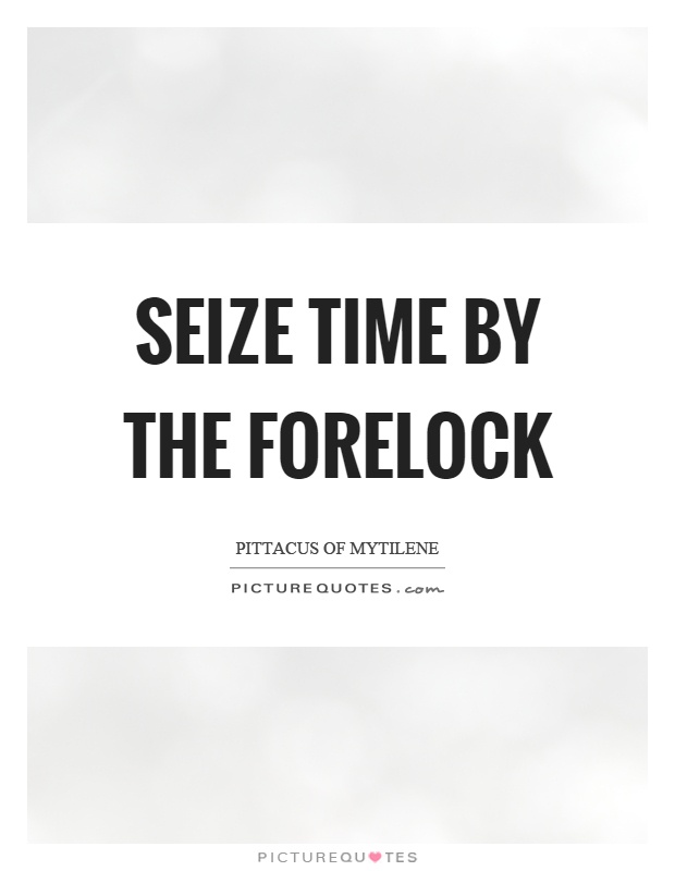 Seize time by the forelock Picture Quote #1