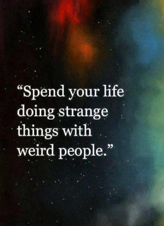 Spend your life doing strange things with weird people Picture Quote #1