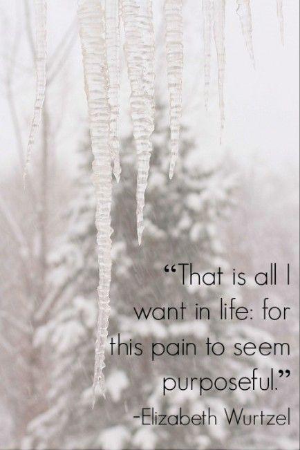 That is all I want in life; for this pain to seem purposeful Picture Quote #1