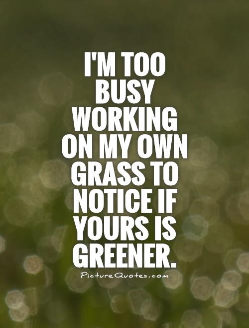 I'm too busy working on my own grass to notice if yours is... | Picture