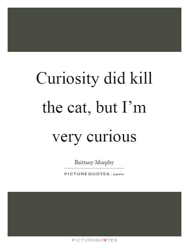 Curiosity did kill the cat, but I’m very curious Picture Quote #1
