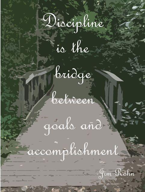Discipline is the bridge between goals and accomplishment Picture Quote #2
