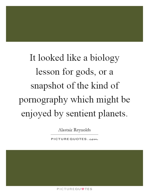 It looked like a biology lesson for gods, or a snapshot of the kind of pornography which might be enjoyed by sentient planets Picture Quote #1