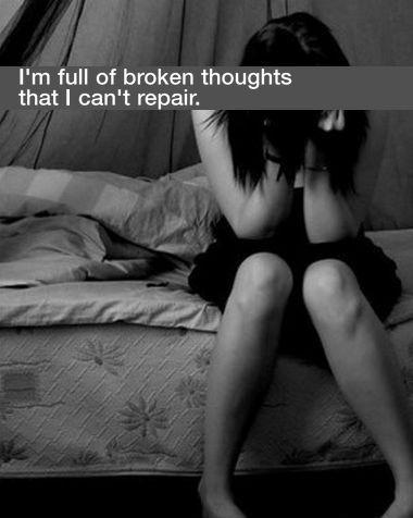 I'm full of broken thoughts that I can't repair Picture Quote #1