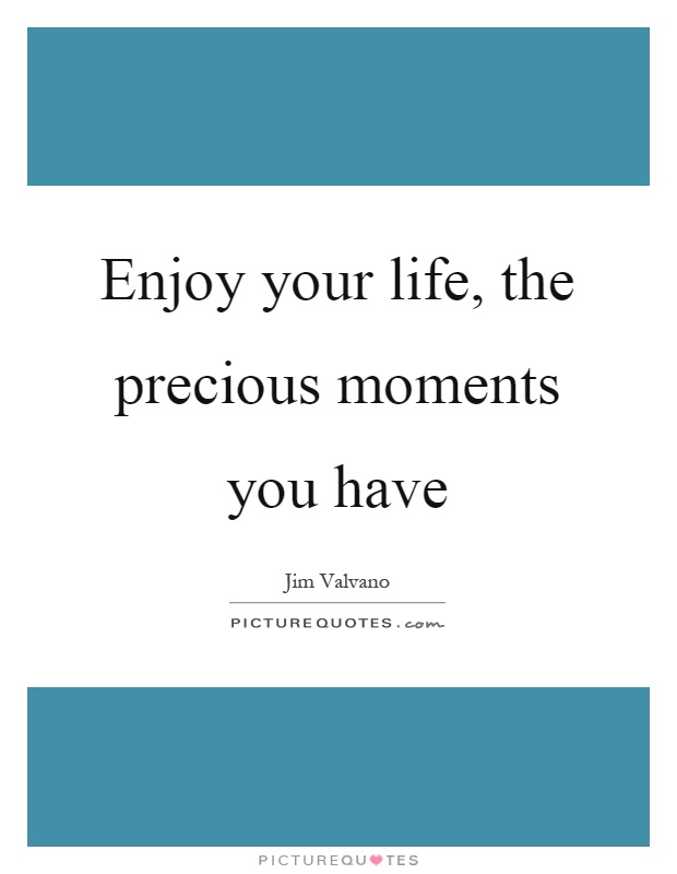 Enjoy your life, the precious moments you have Picture Quote #1
