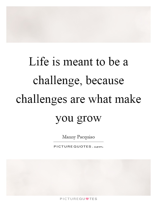 Life is meant to be a challenge, because challenges are what make you grow Picture Quote #1