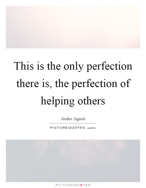 This is the only perfection there is, the perfection of helping others Picture Quote #1
