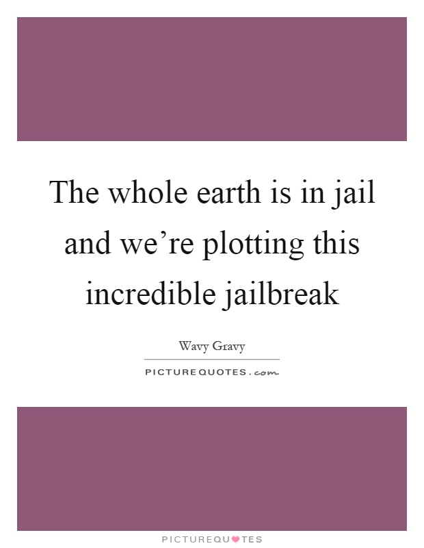 The whole earth is in jail and we’re plotting this incredible jailbreak Picture Quote #1