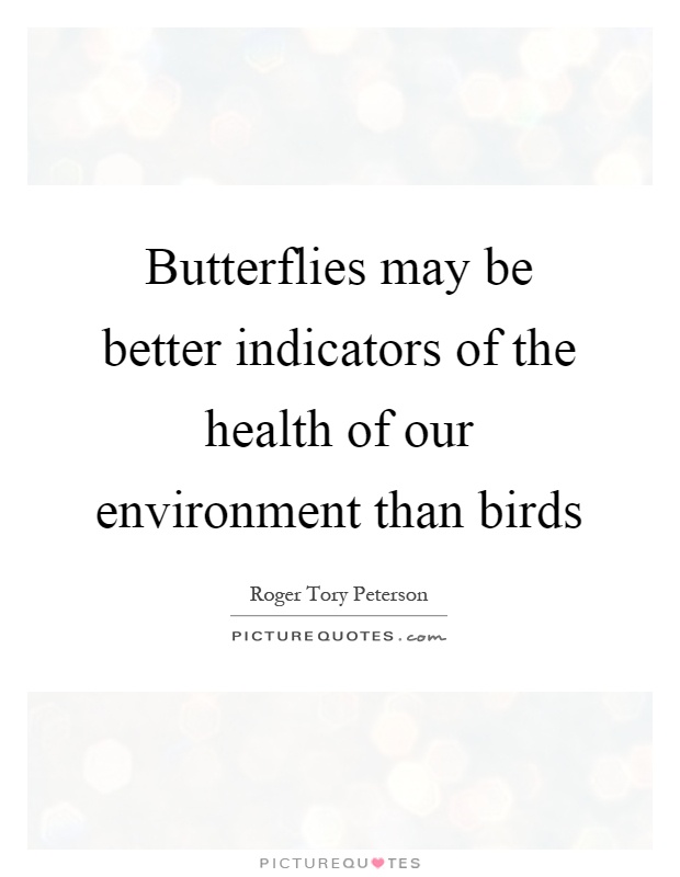 Butterflies may be better indicators of the health of our environment than birds Picture Quote #1