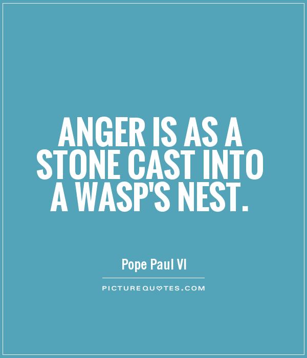 Anger is as a stone cast into a wasp's nest Picture Quote #1