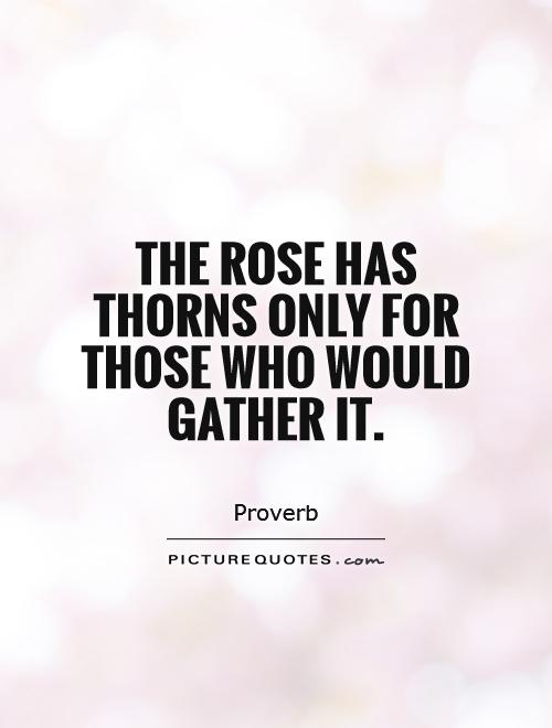 The rose has thorns only for those who would gather it Picture Quote #1