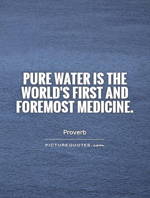 Pure water is the world's first and foremost medicine Picture Quote #1