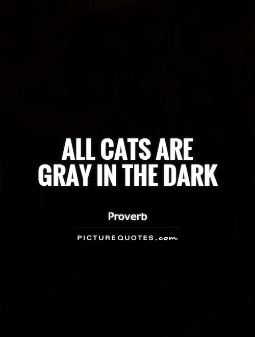 All cats are gray in the dark Picture Quote #1