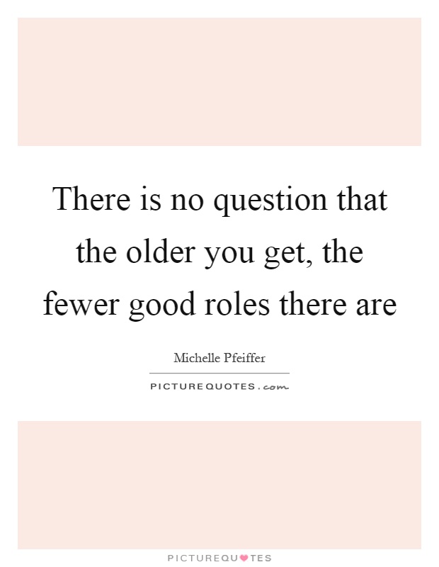 There is no question that the older you get, the fewer good roles there are Picture Quote #1