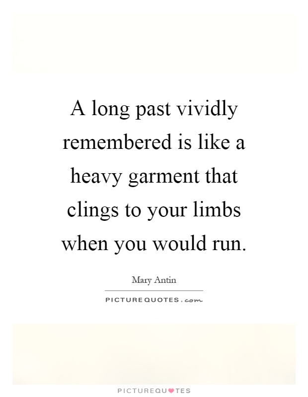 A long past vividly remembered is like a heavy garment that clings to your limbs when you would run Picture Quote #1