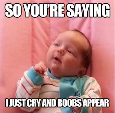So you're saying I just cry and boobs appear Picture Quote #1
