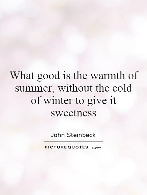 What good is the warmth of summer, without the cold of winter to give it sweetness Picture Quote #1