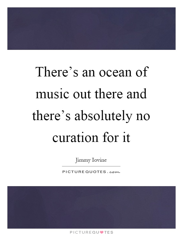 There’s an ocean of music out there and there’s absolutely no curation for it Picture Quote #1