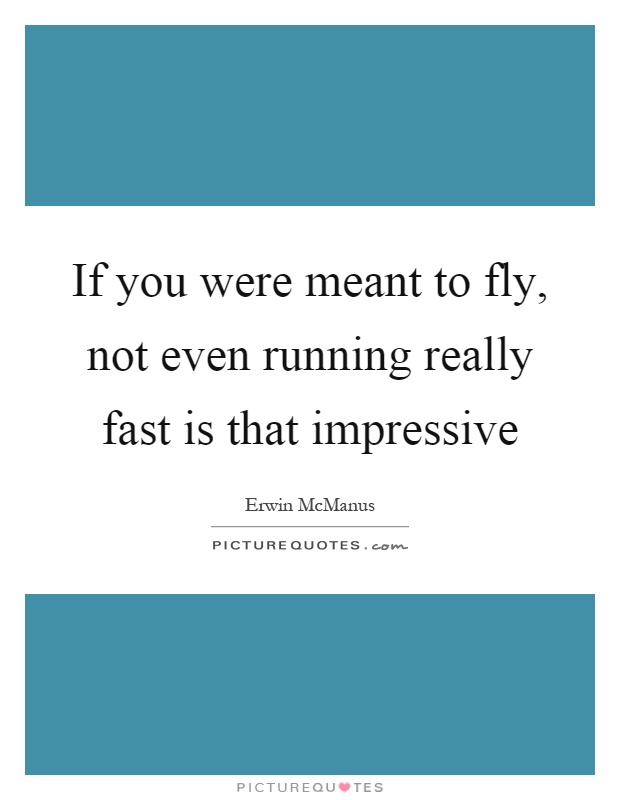 If you were meant to fly, not even running really fast is that impressive Picture Quote #1