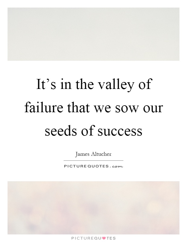 It’s in the valley of failure that we sow our seeds of success Picture Quote #1