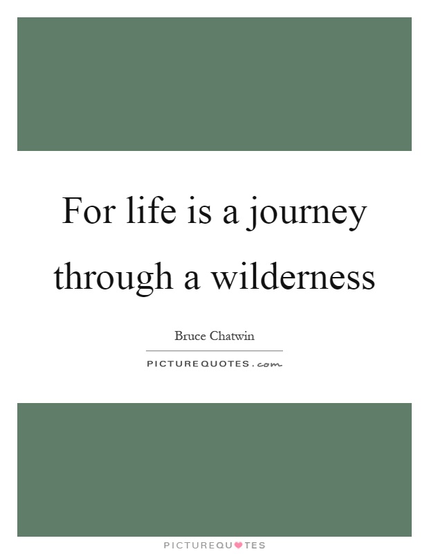 For life is a journey through a wilderness Picture Quote #1