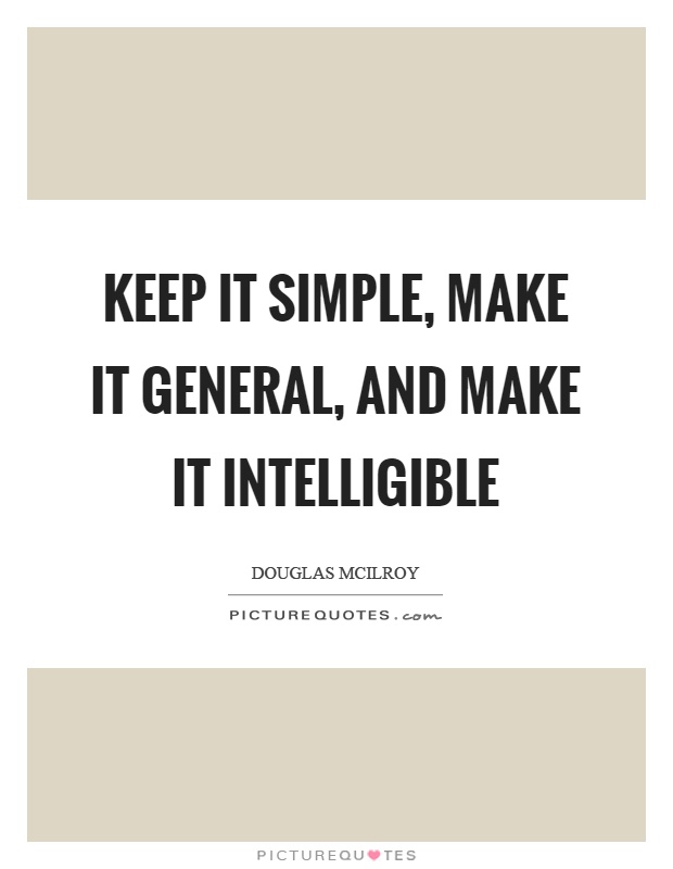 keep it simple quote