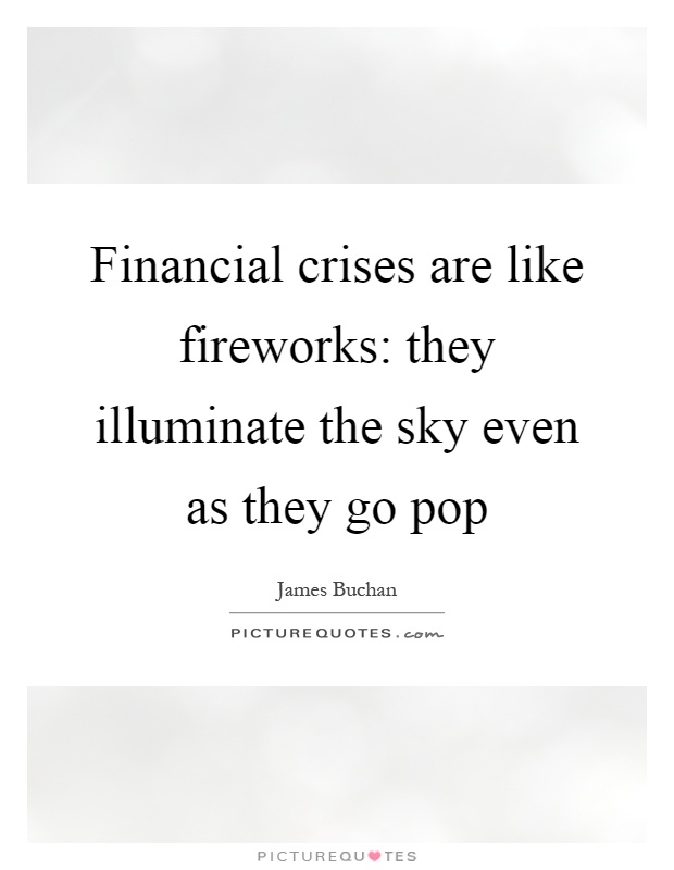 Financial crises are like fireworks: they illuminate the sky even as they go pop Picture Quote #1