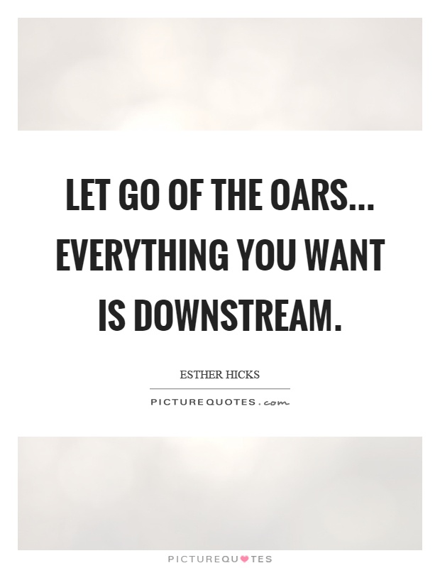 Let go of the oars... Everything you want is downstream Picture Quote #1