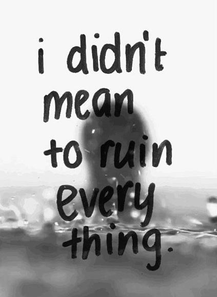 I didn't mean to ruin everything Picture Quote #1