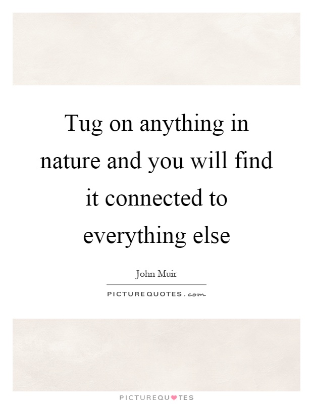 Tug on anything in nature and you will find it connected to everything else Picture Quote #1
