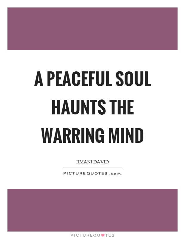 A peaceful soul haunts the warring mind Picture Quote #1