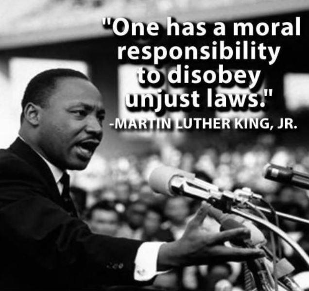 One has a moral responsibility to disobey unjust laws Picture Quote #1