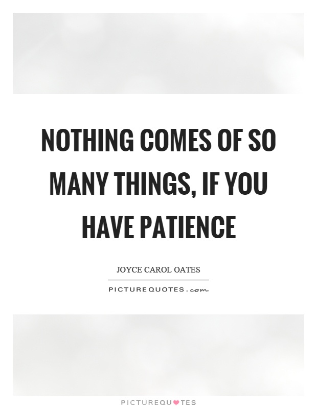 Nothing comes of so many things, if you have patience Picture Quote #1