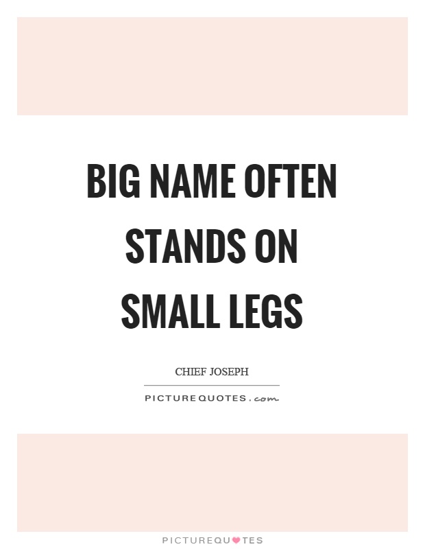Big name often stands on small legs Picture Quote #1