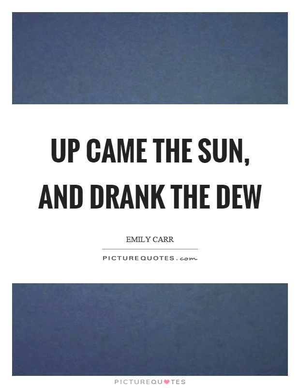Up came the sun, and drank the dew Picture Quote #1