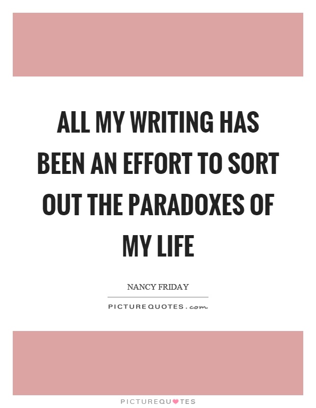 All my writing has been an effort to sort out the paradoxes of my life Picture Quote #1