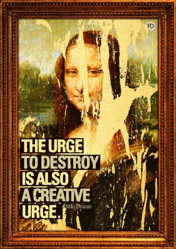 The urge to destroy is also a creative urge Picture Quote #1