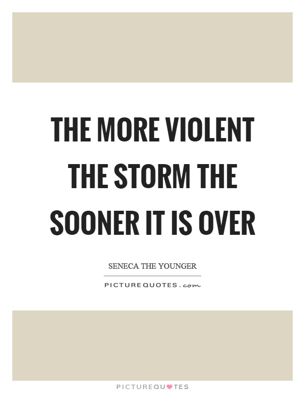 The more violent the storm the sooner it is over Picture Quote #1
