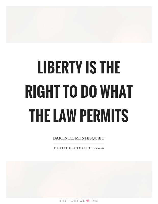 Liberty is the right to do what the law permits Picture Quote #1