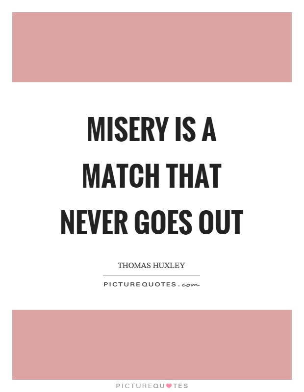 Misery is a match that never goes out Picture Quote #1
